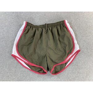 Nike Dri Fit TEMPO Lined Running Shorts (Women's Medium) Gray/Green -‎ 3"